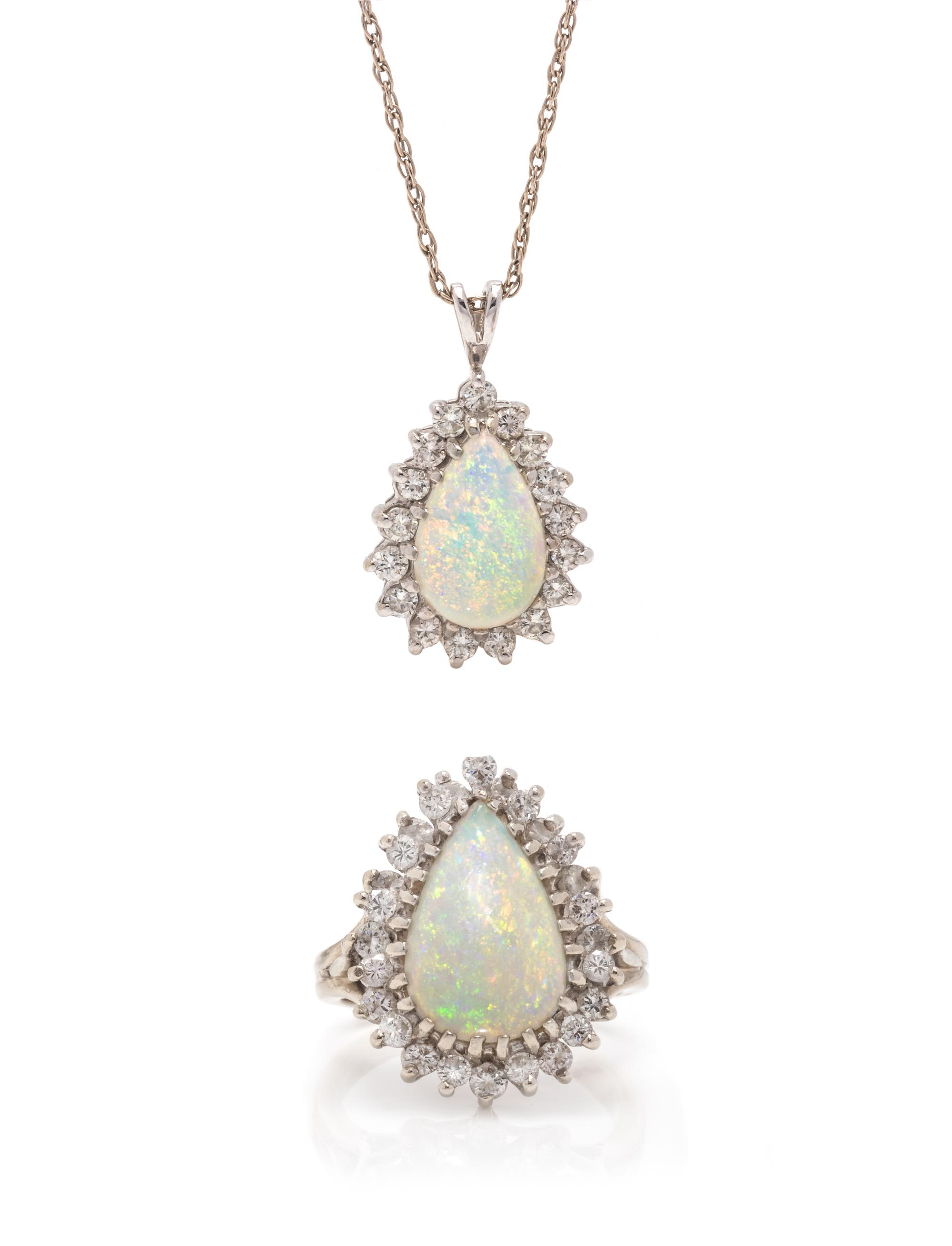 OPAL AND DIAMOND SET