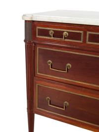 A Directoire Style Bronze Mounted Mahogany Marble-Top Commode