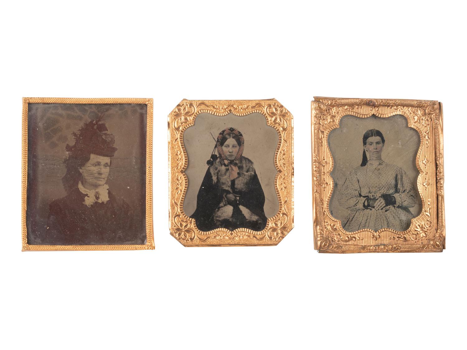 [EARLY PHOTOGRAPHY]. 37 tintypes of women of varying ages, incl. studious and religious subjects.