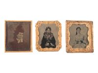 [EARLY PHOTOGRAPHY]. 37 tintypes of women of varying ages, incl. studious and religious subjects.