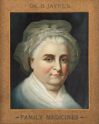 A Dr. D. Jayne's Family Medicine Framed Advertising Lithographic Portrait of Martha Washington