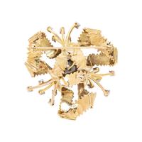 YELLOW GOLD, CULTURED TAHITIAN PEARL AND DIAMOND BROOCH