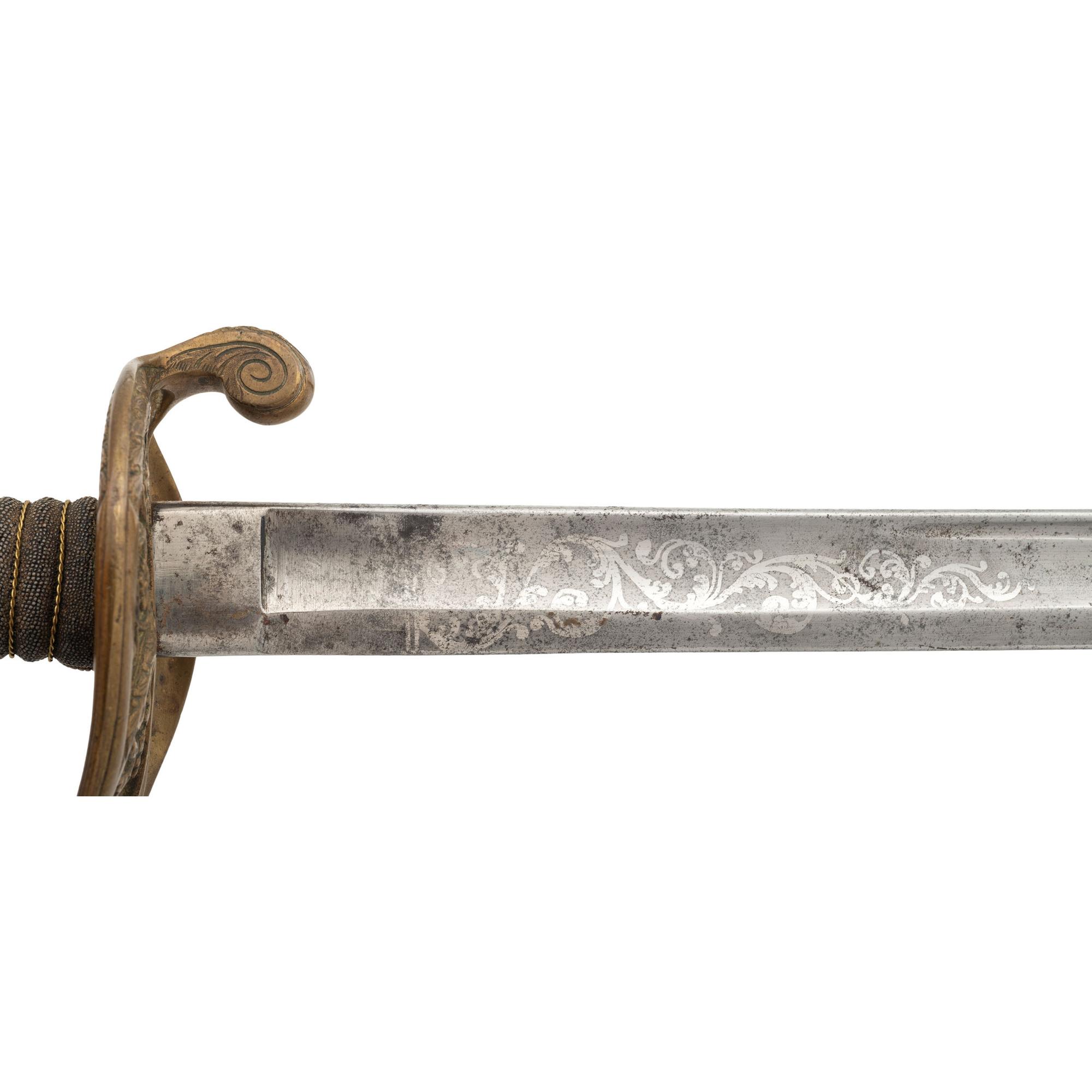 US Model 1850 Foot Officer's Sword Inscribed to CHT - Charles H. Tobey of the 58th Mass Volunteers - WIA at Spotsylvania and Petersburg, POW Petersburg