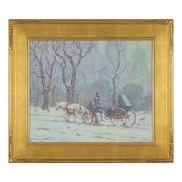 Laurence A. Campbell (American, 1939-2024) — Central Park (Carriage in the Snow), 1988