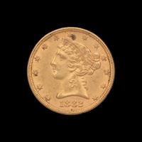 An 1882 Liberty Head $5 Gold Coin