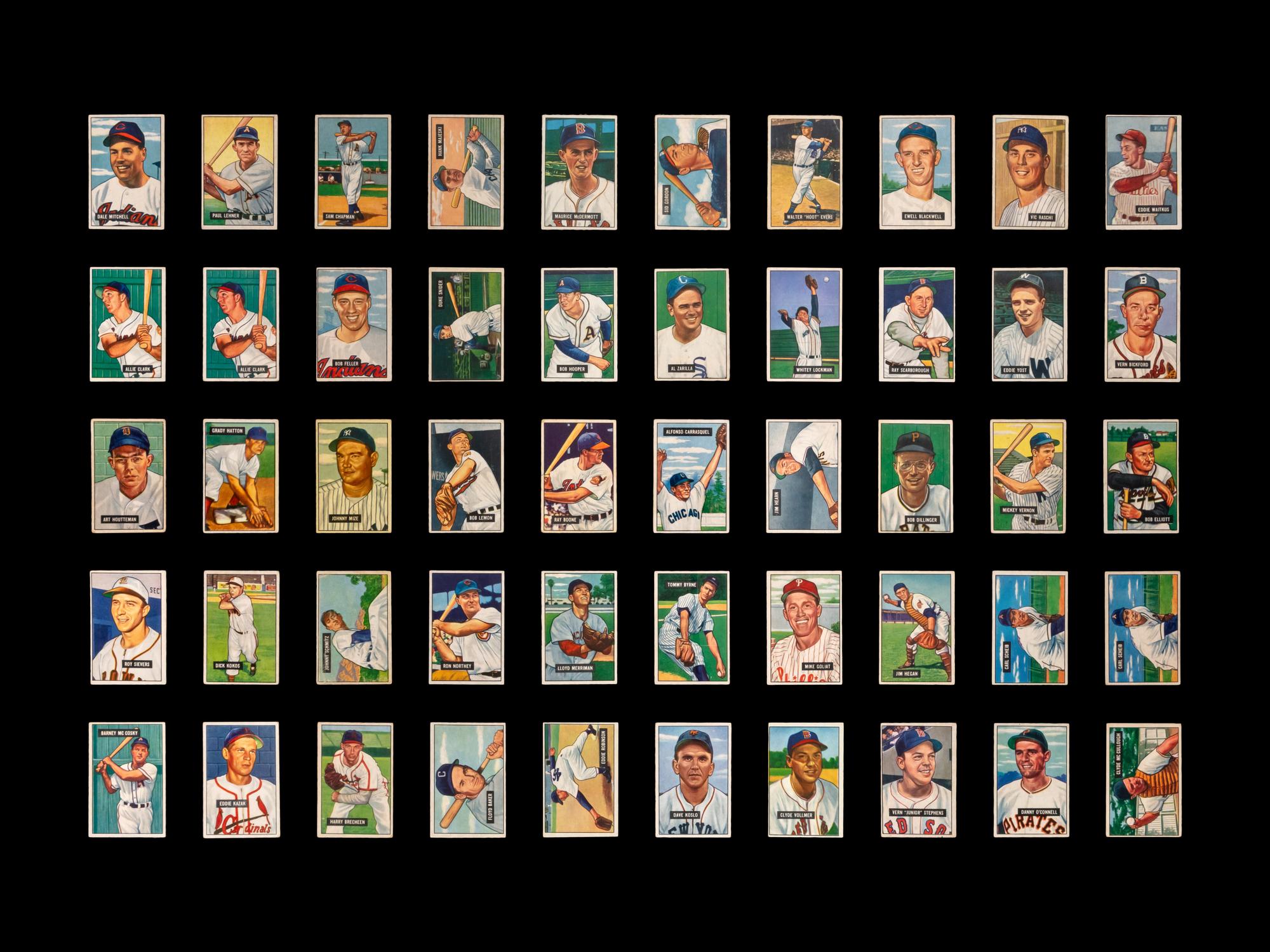 A Group of 173 1951 Bowman Baseball Cards