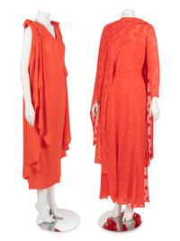 Two Designer Caftan Ensembles: One Givenchy Haute Couture Four-Piece Ensemble, One Philippe Venet Caftan with Scarf, 1970s
