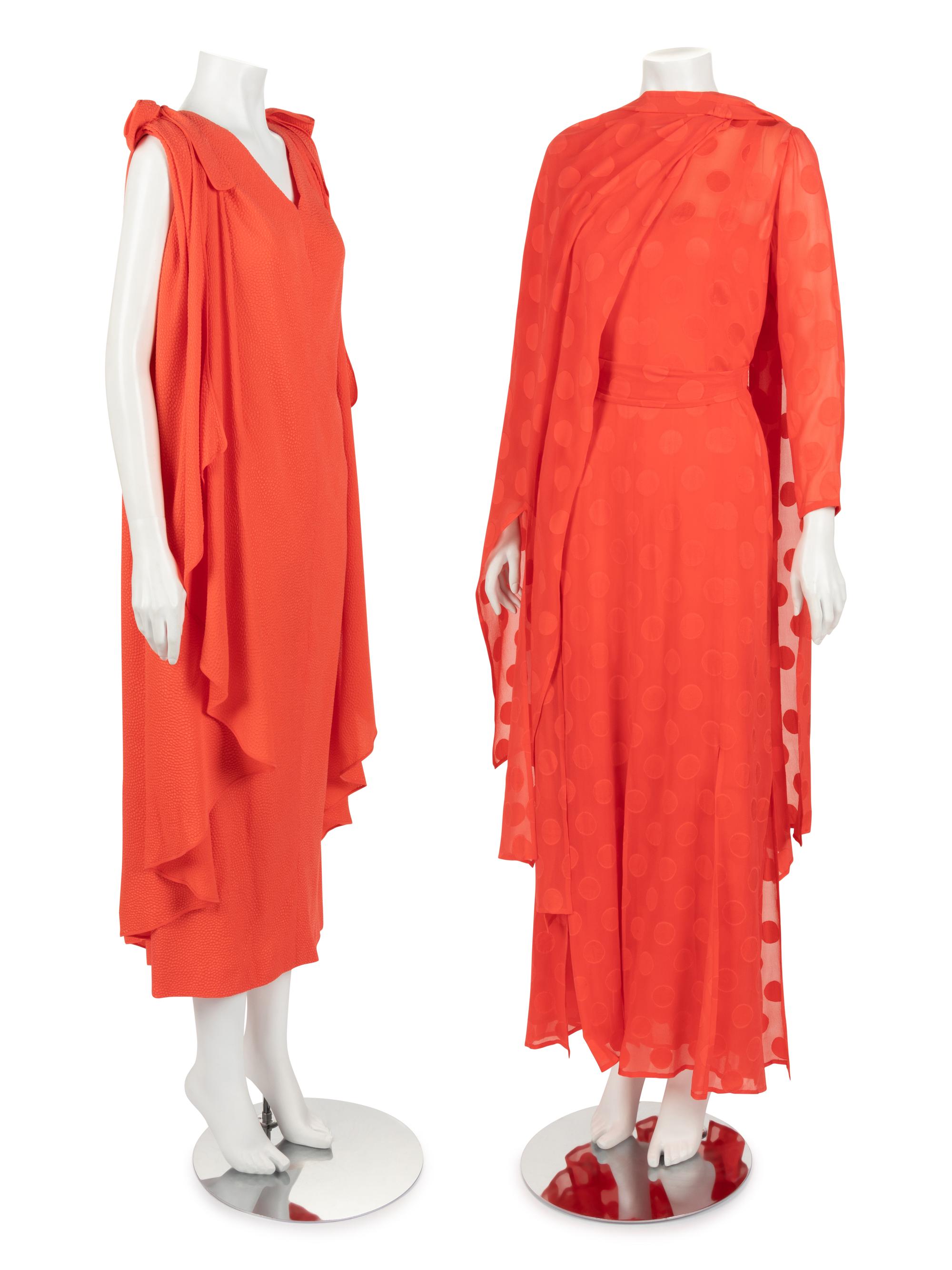 Two Designer Caftan Ensembles: One Givenchy Haute Couture Four-Piece Ensemble, One Philippe Venet Caftan with Scarf, 1970s