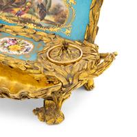 A French Gilt Bronze and Sèvres Style Porcelain Mounted Inkwell