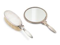 A Georg Jensen Acanthus Two-Piece Silver Dresser Set