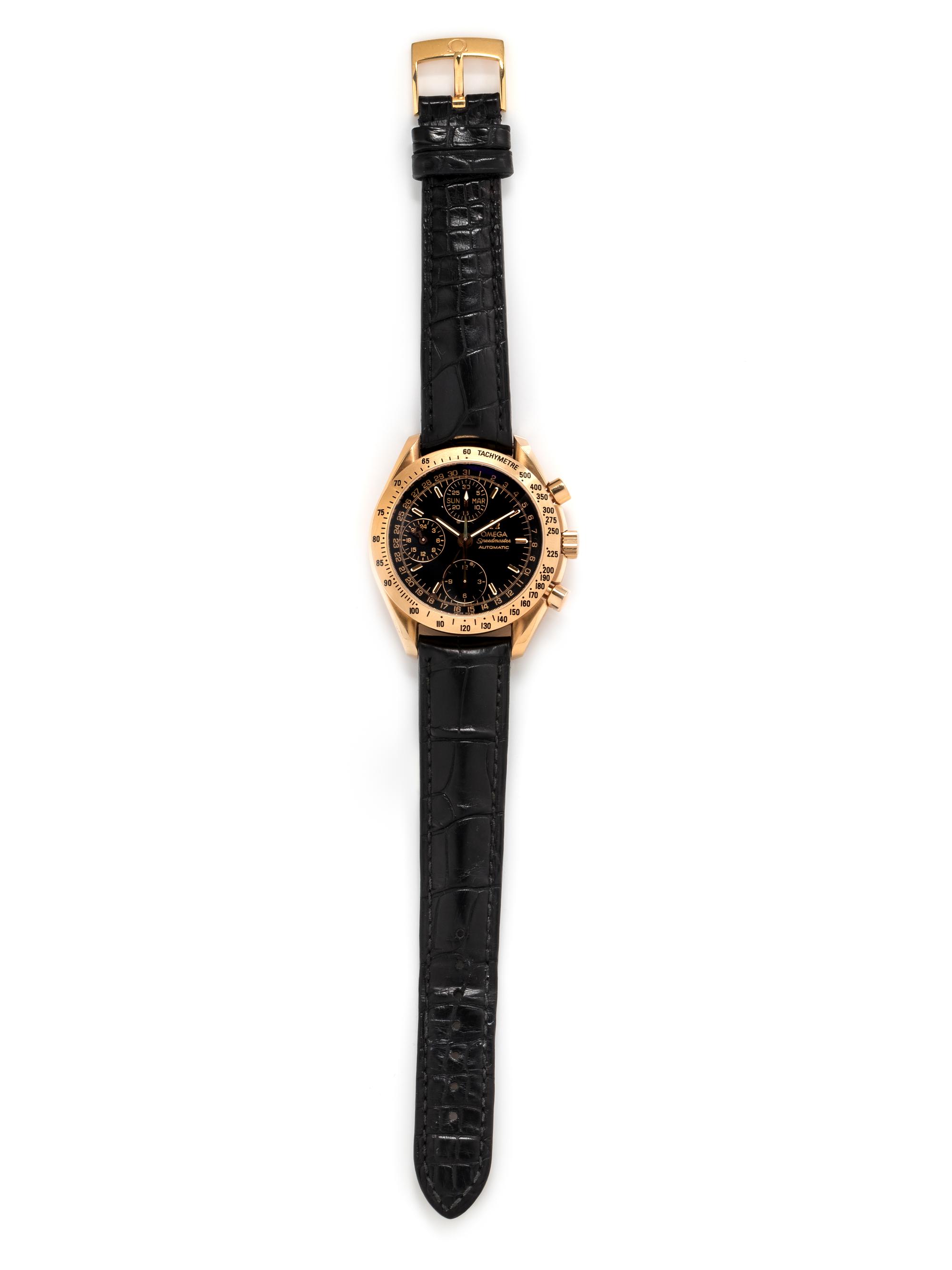 OMEGA, 18K PINK GOLD REF. 175.0084 'SPEEDMASTER' TRIPLE CALENDAR CHRONOGRAPH WRISTWATCH