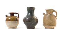 Three Monochrome Glazed Pottery Vessels — HAN-TANG DYNASTY