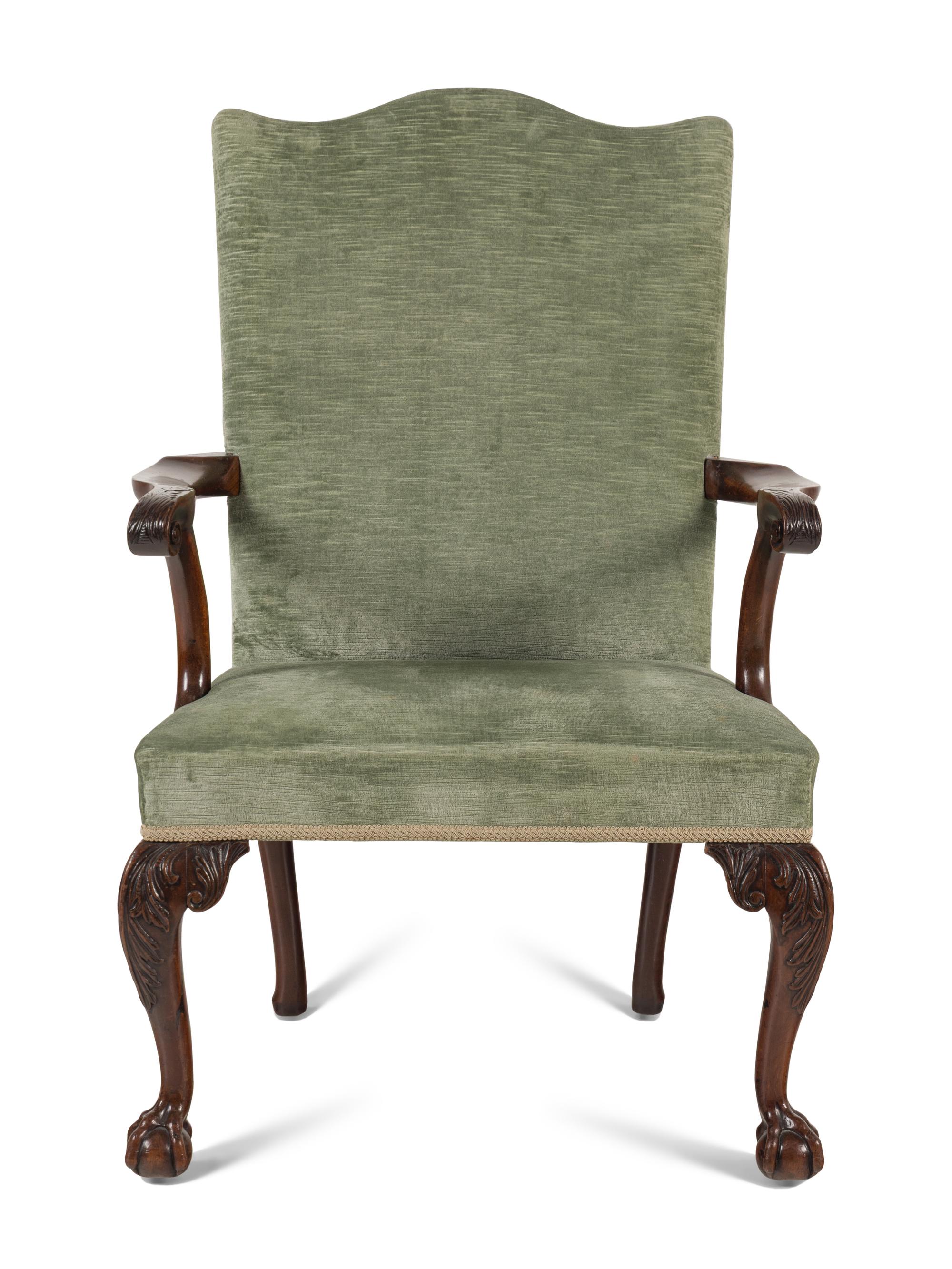 A George II Carved Mahogany Armchair