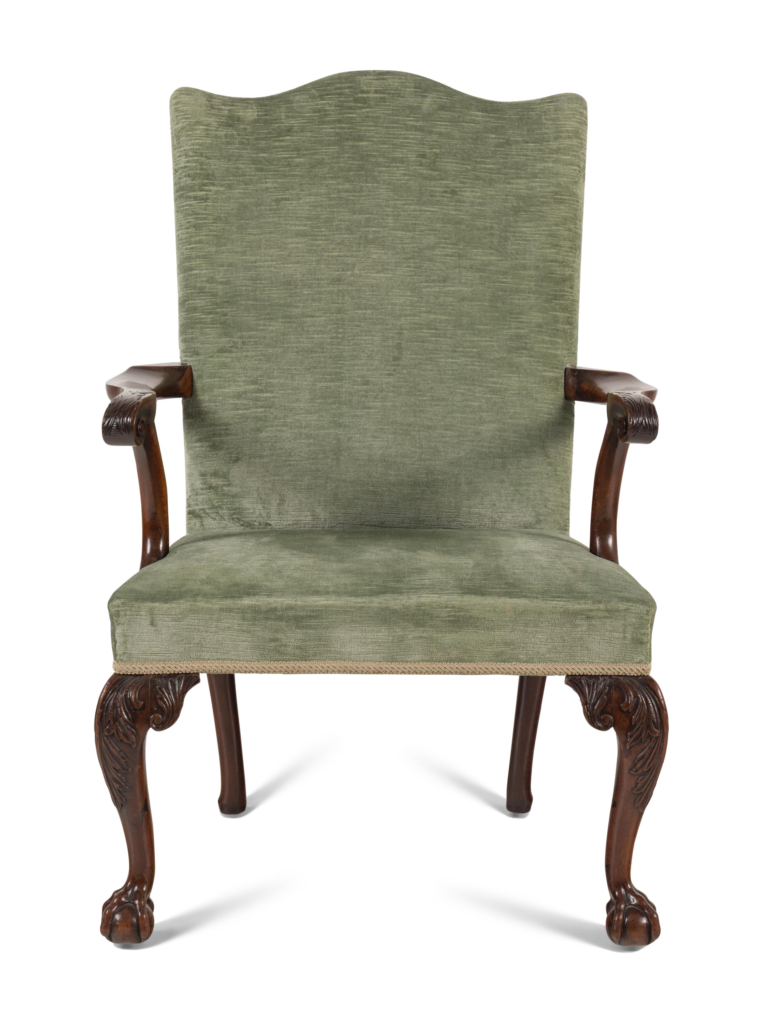 A George II Carved Mahogany Armchair