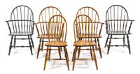 A Collection of Six Windsor Chairs Height 38 1/2 inches. — 19TH/20TH CENTURY