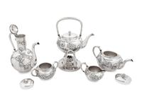 A Japanese Silver Five-Piece Tea and Coffee Service