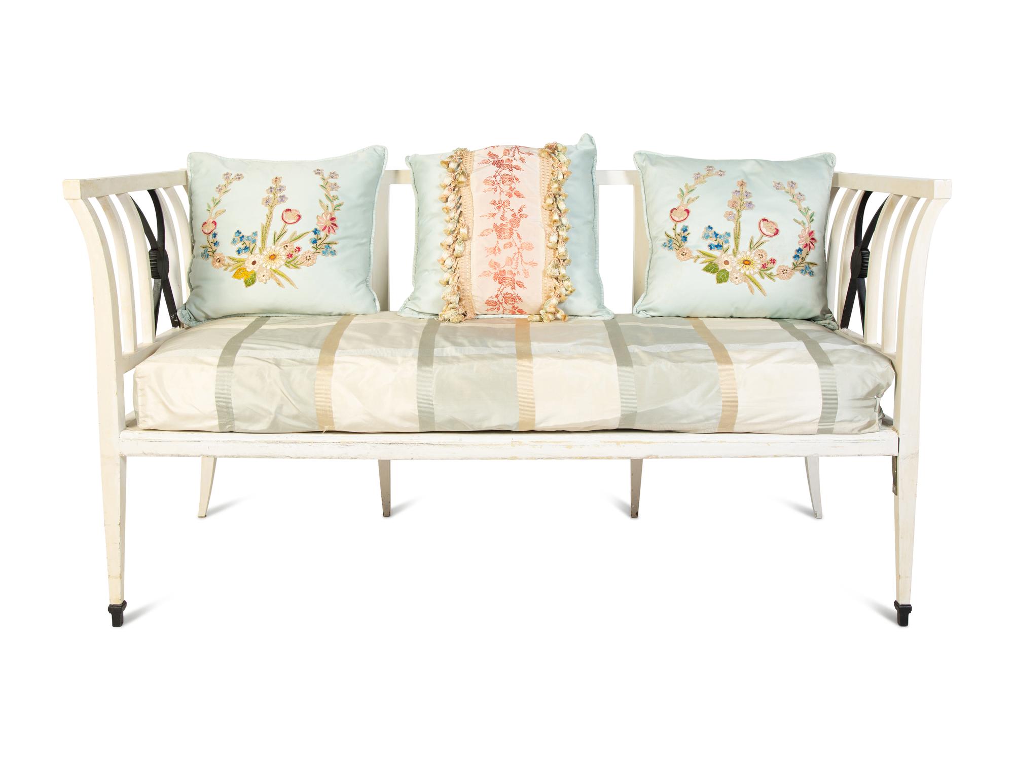 A Swedish Gustavian Style Painted Bench — 20TH CENTURY