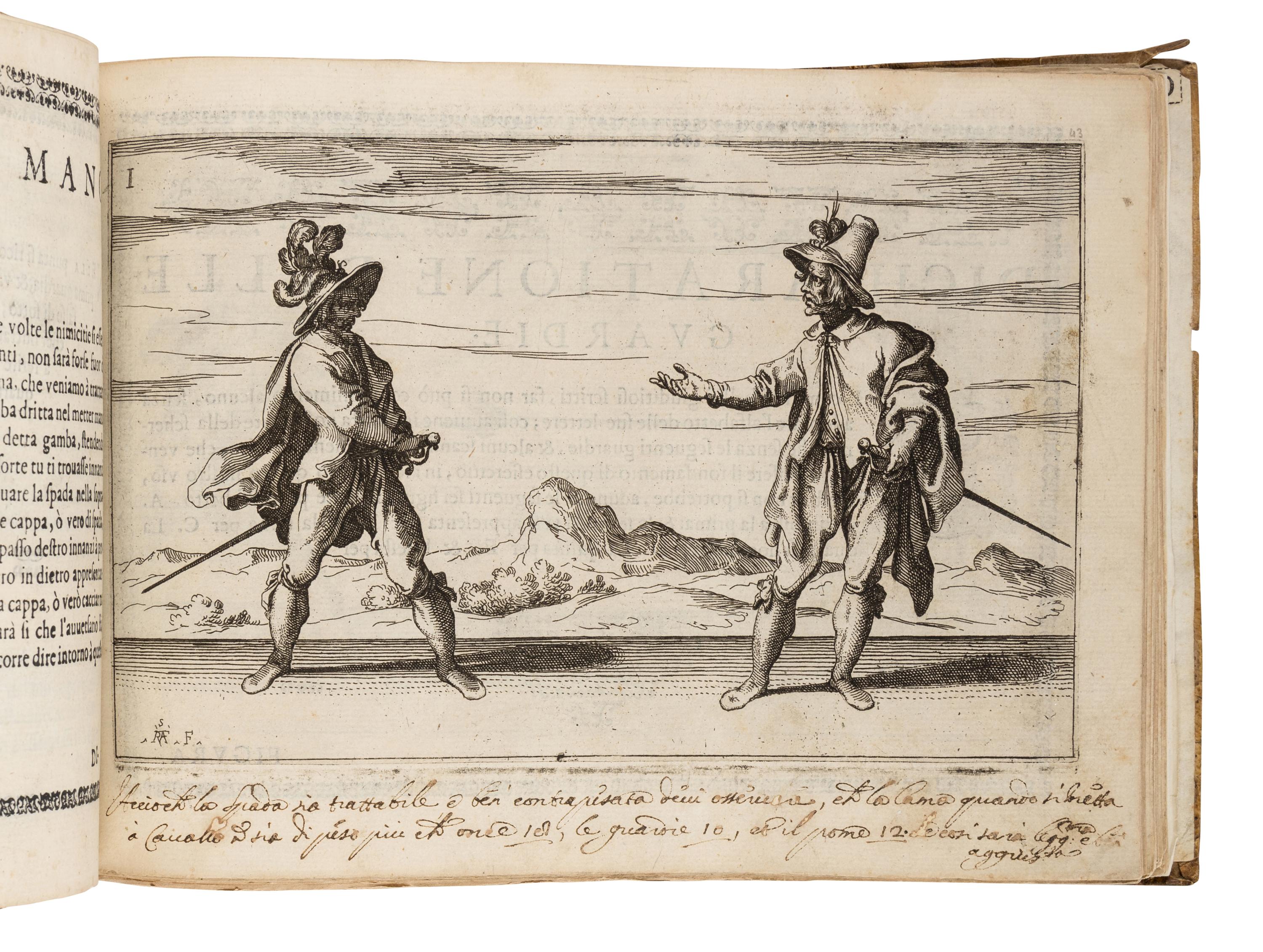 CAPOFERRO, Ridolfo. Gran simulacro dell'arte e dell'uso della scherma . Siena: Salvestro Marchetti & Camillo Turi, 1610.