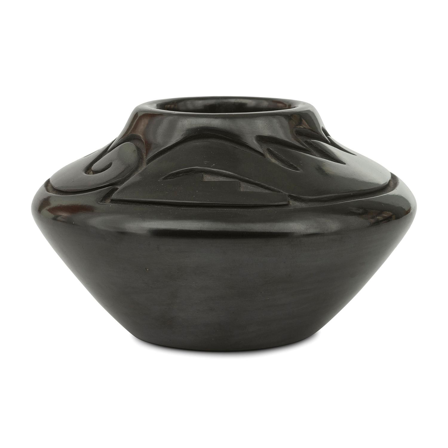 Carved Blackware Jar
