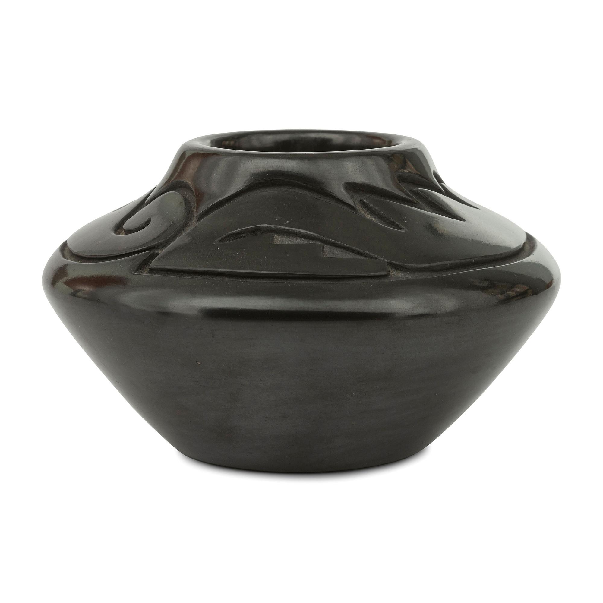 Carved Blackware Jar