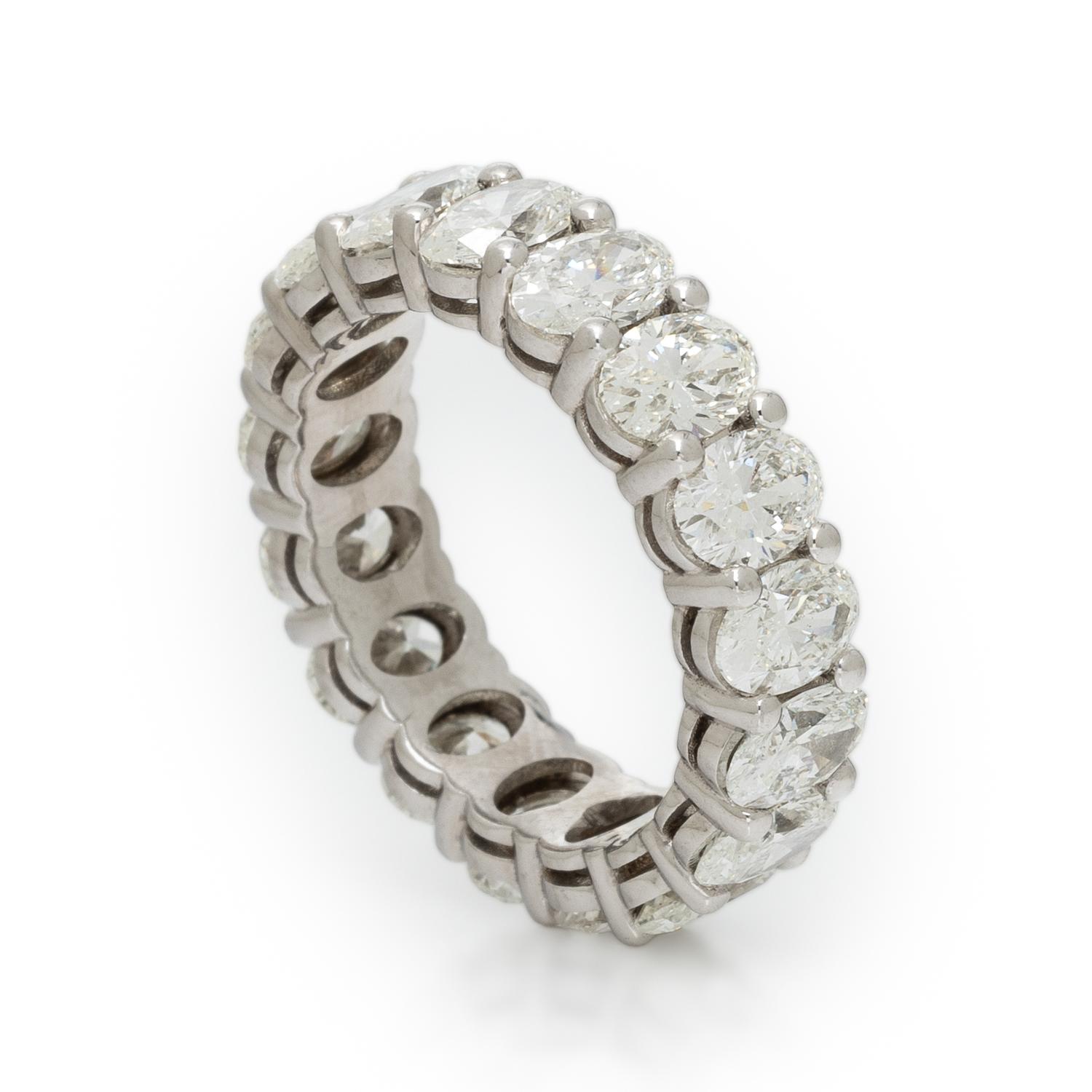 OVAL DIAMOND AND PLATINUM ETERNITY BAND