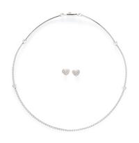 WHITE GOLD AND DIAMOND EARRINGS AND NECKLACE