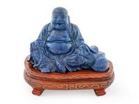 A Chinese Carved Lapis Figure of a Laughing Buddha — 20TH CENTURY