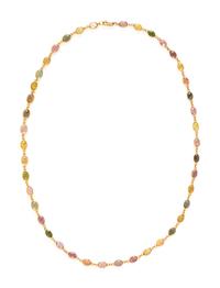 YELLOW GOLD AND MULTICOLOR TOURMALINE NECKLACE