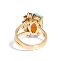 OPAL, GARNET, AND YELLOW GOLD RING