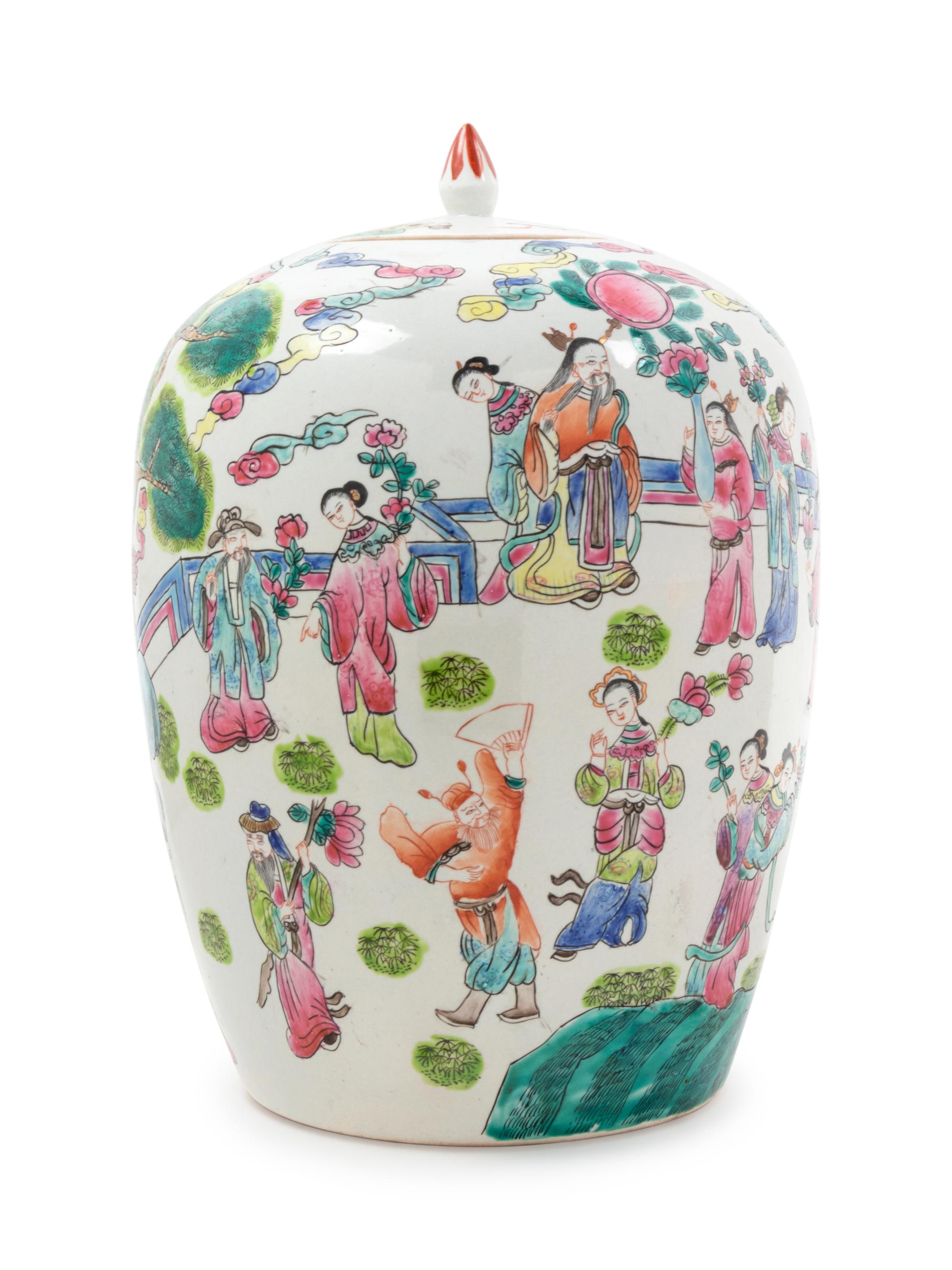A Chinese Famille Rose Porcelain Ginger Jar