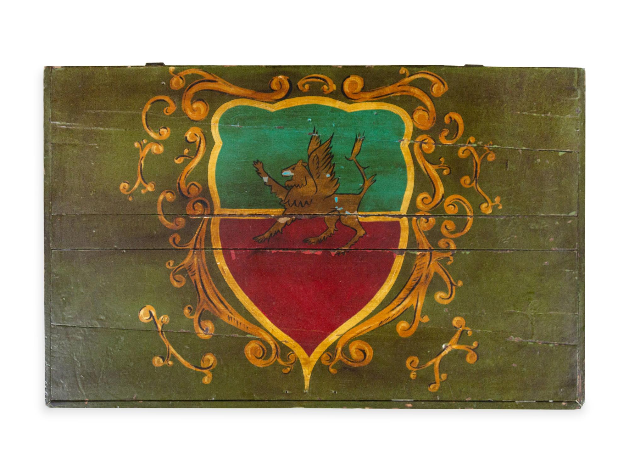 A Federal Green-Painted Pine Blanket Chest Box