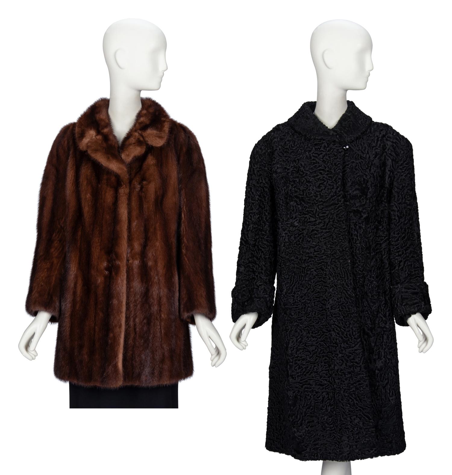 Two Fur Coats: Astrakhan and Mink