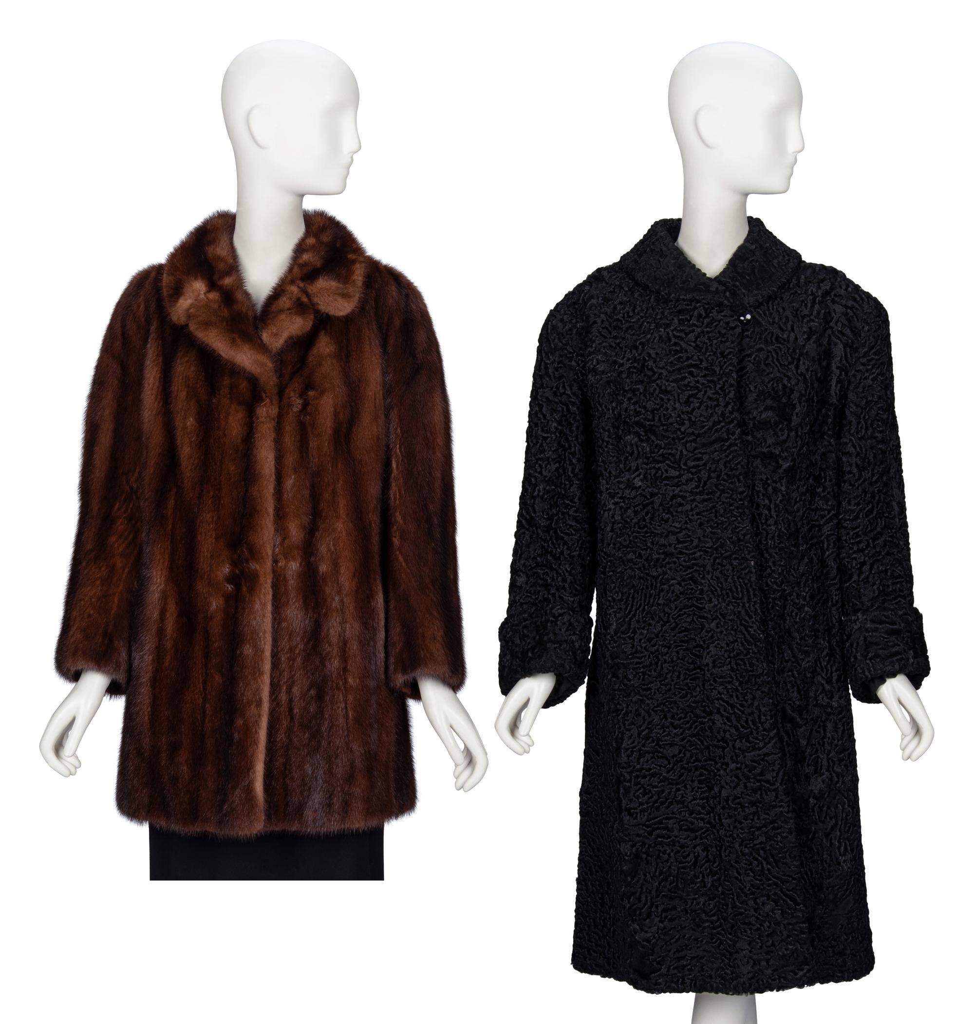 Two Fur Coats: Astrakhan and Mink