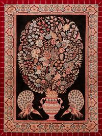 A Pair of Qum Silk and Wool Pictorial Rugs