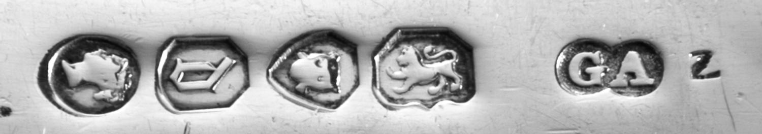 A Set of Six Victorian Silver Tablespoons , George William Adams, London, 1859 , each having an engraved elephant passant on handle.