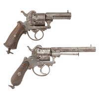 Pair of Belgian 7mm and 9mm Pinfire revolvers