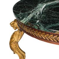 An Empire Gilt Bronze and Mahogany Marble-Top Guéridon