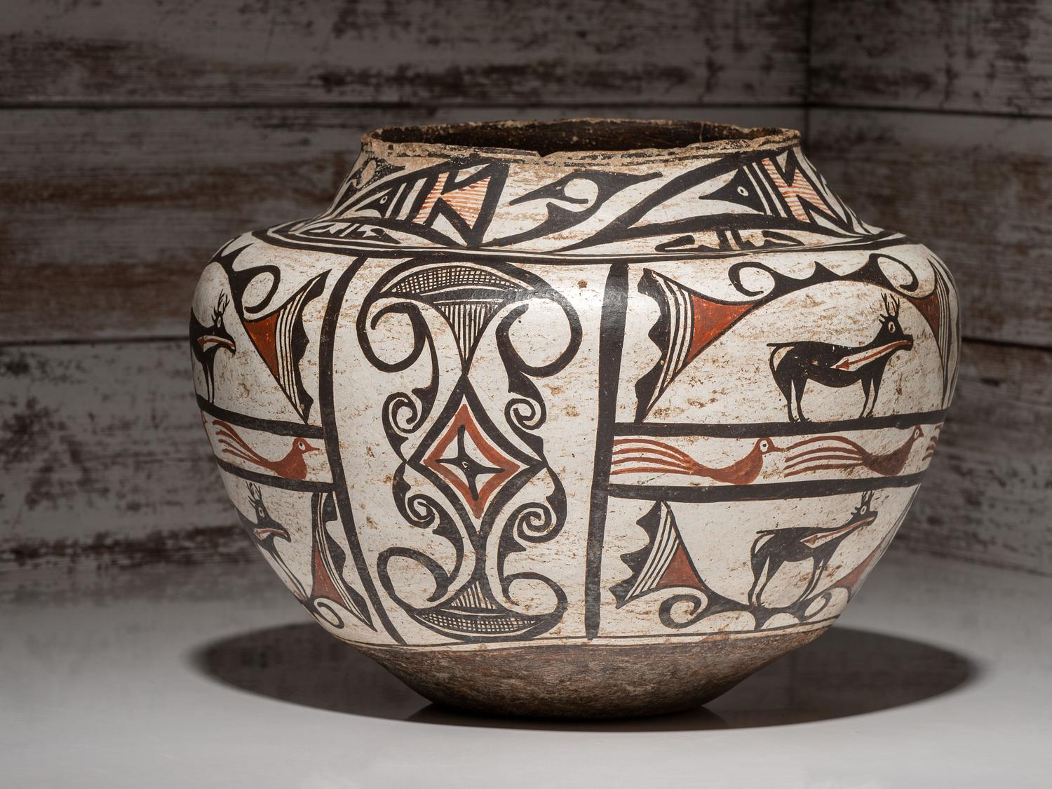 Zuni Polychrome Pottery Olla
