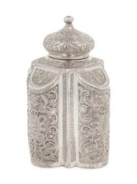 A Russian Silver Tea Caddy