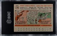 A 1956 Topps Mickey Mantle Gray Back Baseball Card No. 135 (SGC 7.5 NM+)