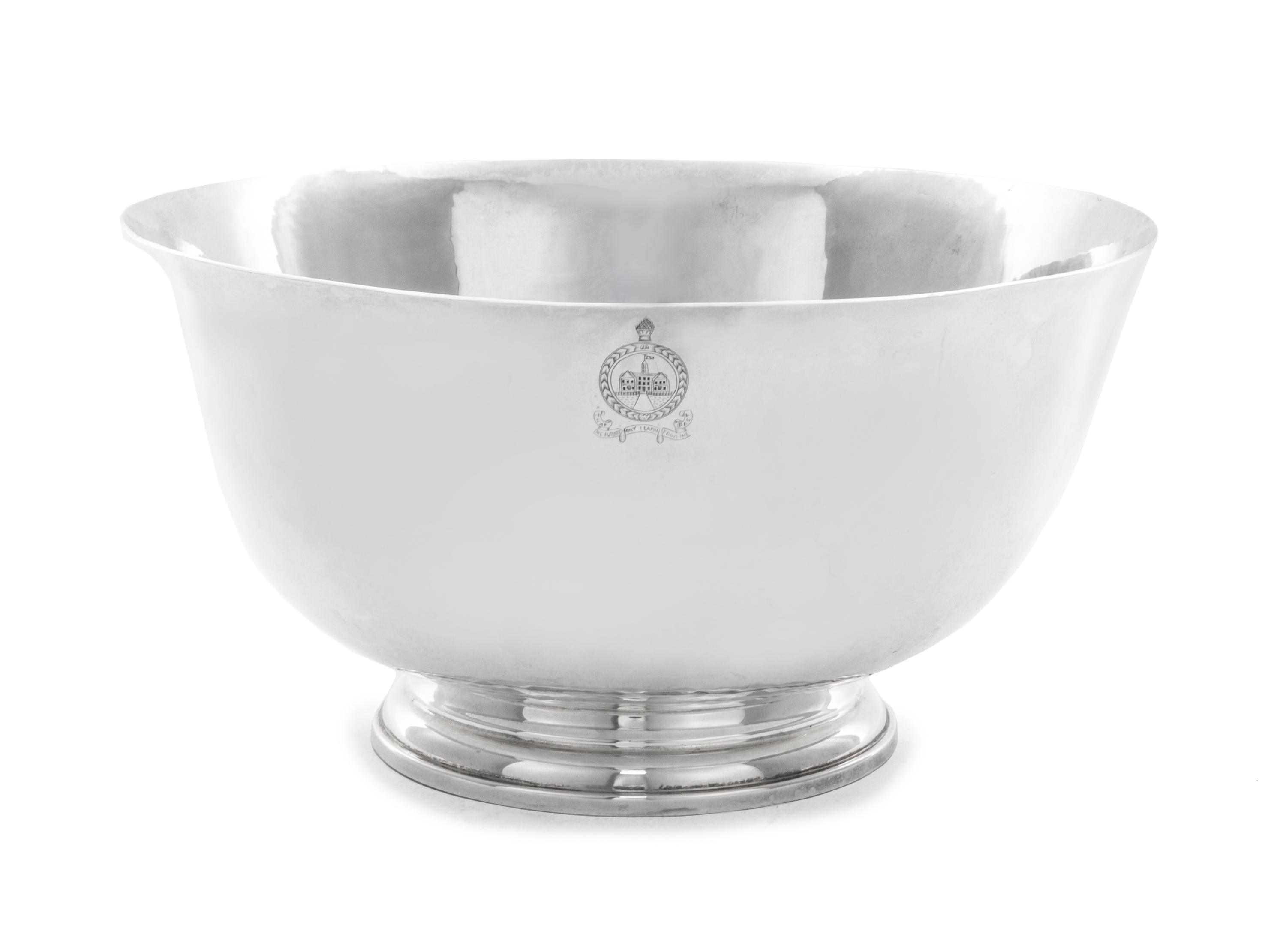 An American Silver Revere Bowl, Markham J. Frankel, Williamsburg, VA, Fourth Quarter 20th Century, of circular form having a slightly f