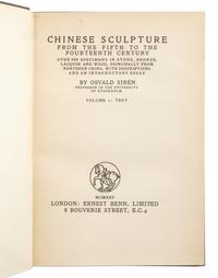 [CHINESE SCULPTURE] SIREN, Osvald. Chinese Sculpture from the Fifth to the Fourteenth Century. London: Ernest Benn, Limted, 1925.
