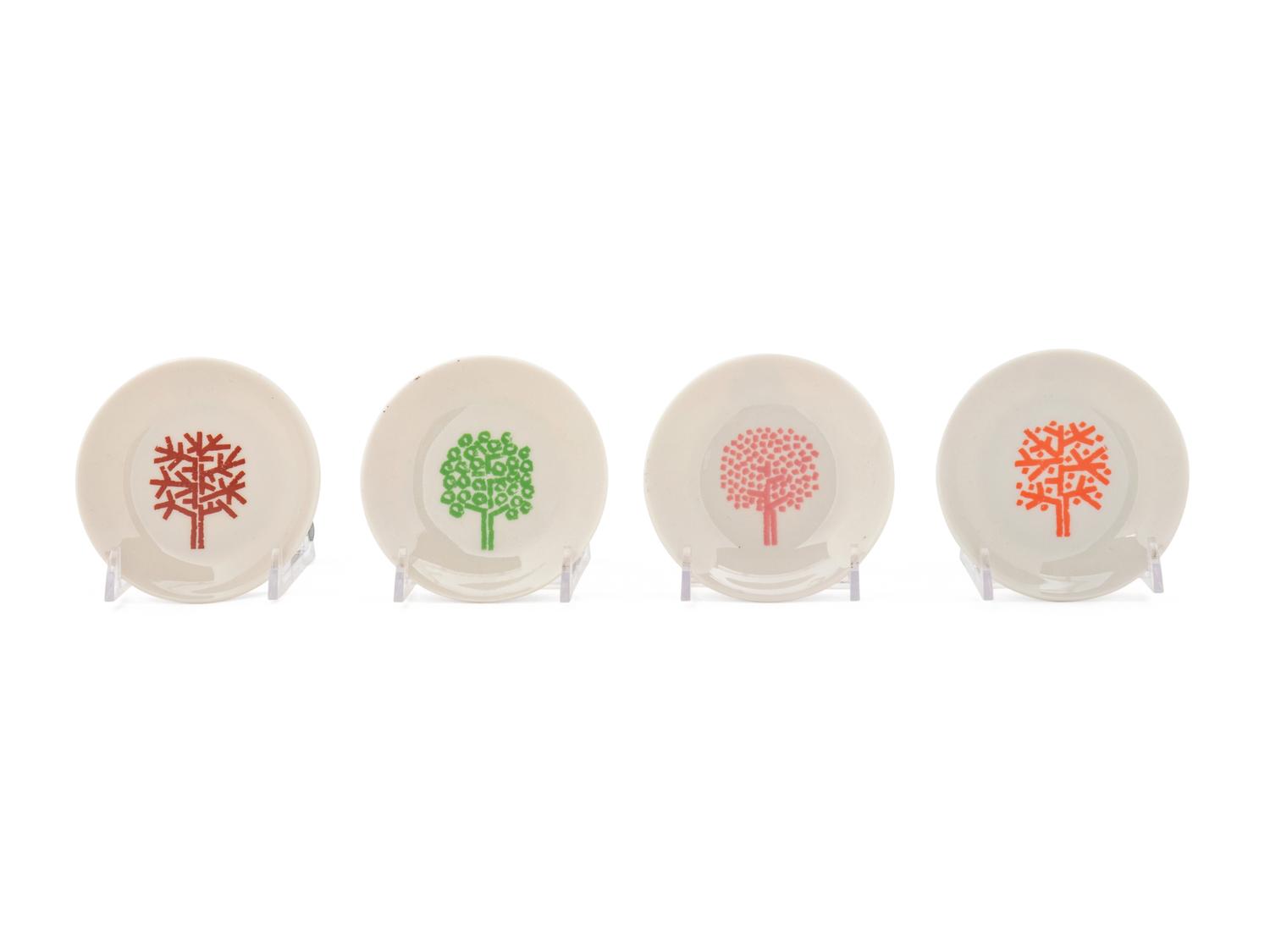Set of Four Ashtrays Sterling China, USA