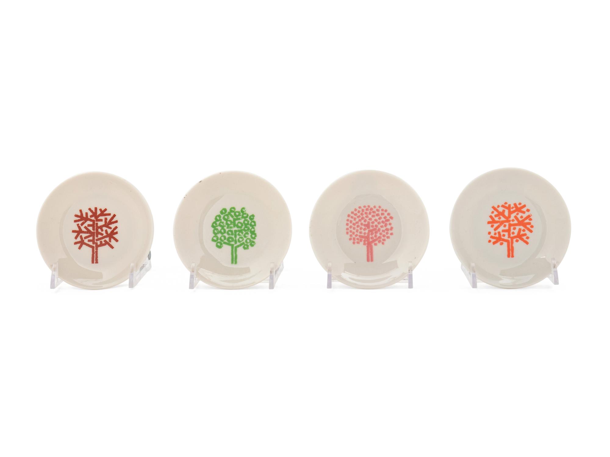 Set of Four Ashtrays Sterling China, USA