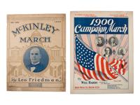 McKINLEY, William (1843-1901). A group of broadsides, glasses, textiles, and other ephemera related to the 1896 and 1900 presidential campaigns of William McKinley.