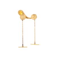 YELLOW GOLD AND ORANGE SAPPHIRE TIE TACK