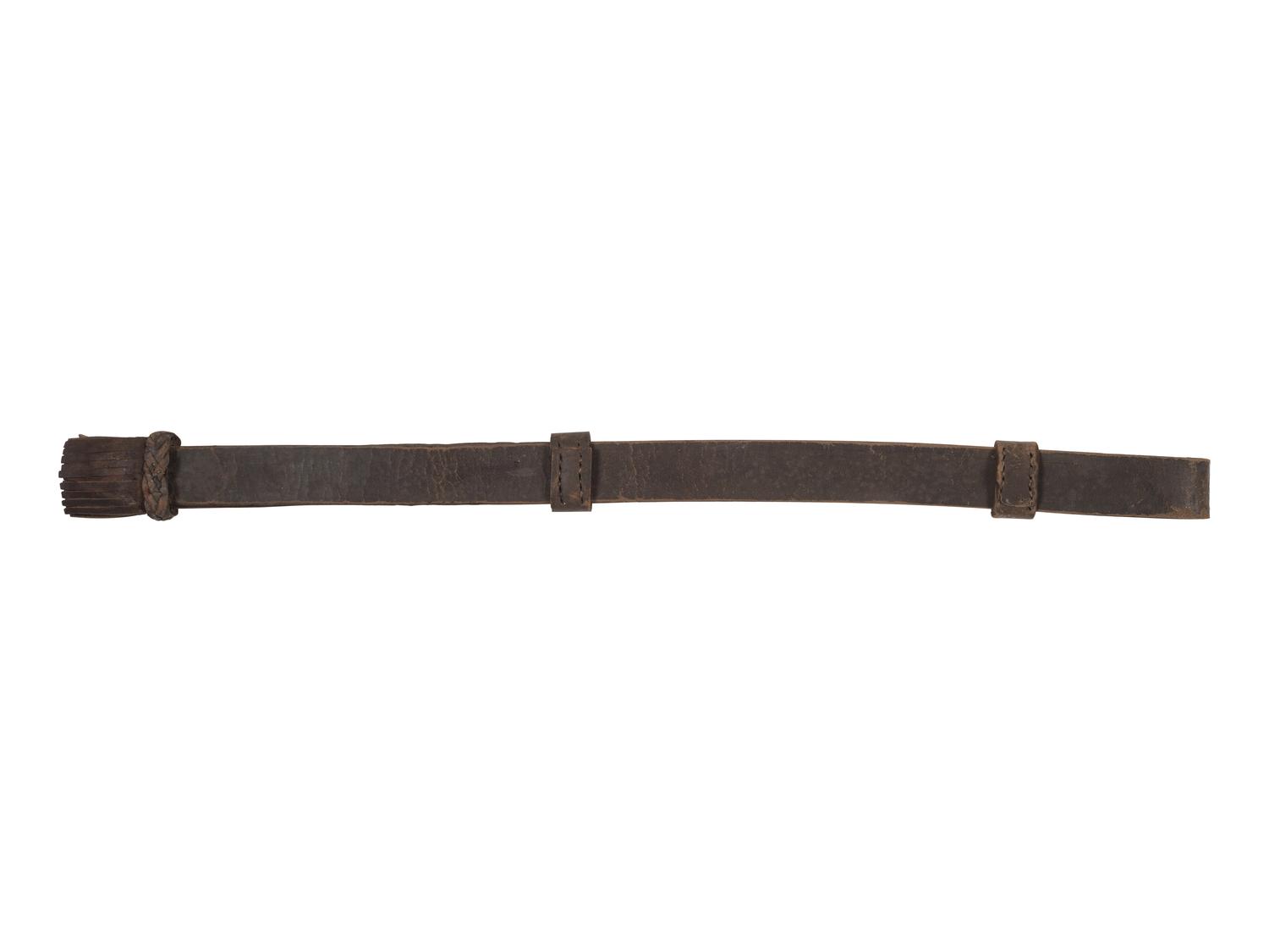 [CIVIL WAR]. Leather sword knot identified to John O. Morley, Company C, 6th New York Cavalry, DOW at Middletown Heights following Antietam.