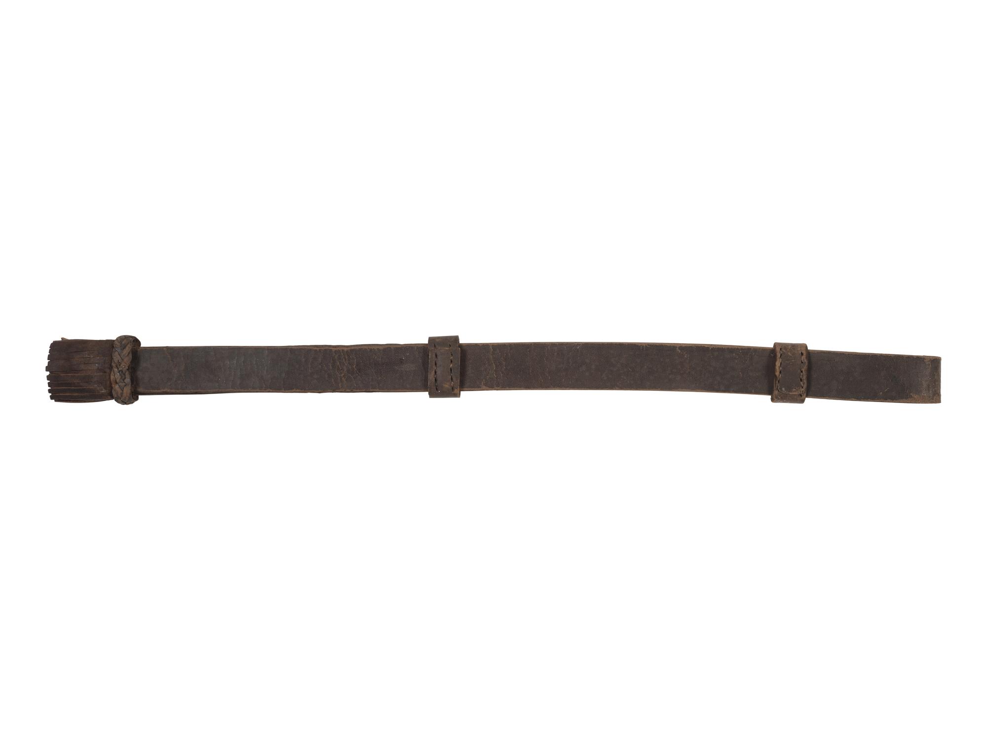 [CIVIL WAR]. Leather sword knot identified to John O. Morley, Company C, 6th New York Cavalry, DOW at Middletown Heights following Antietam.