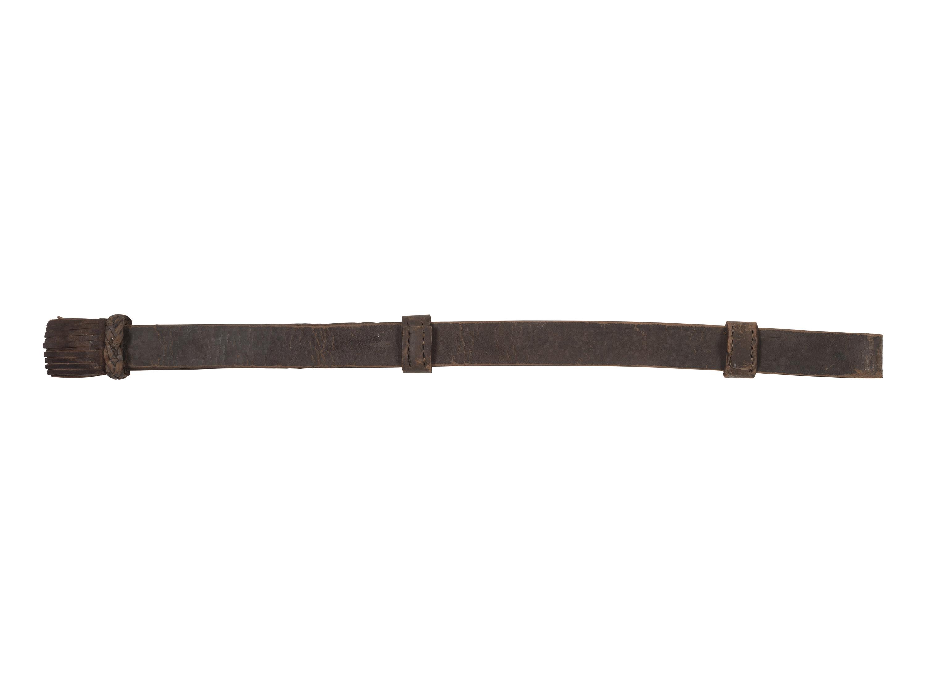 [CIVIL WAR]. Leather sword knot identified to John O. Morley, Company C, 6th New York Cavalry, DOW at Middletown Heights following Antietam.
