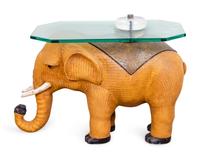 A Contemporary Rattan Elephant-Form Side Table — 20TH CENTURY